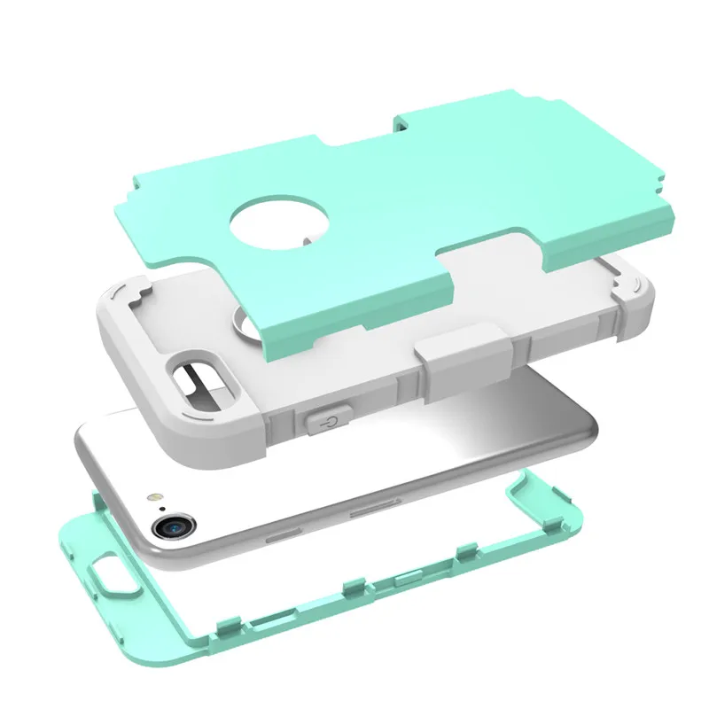 For iPhone7 Case Heavy Duty Hybrid Shockproof Armor Rugged Case For iPhone7Plus Cover Hard PC + Soft Rubber Silicone Phone Cases (21)