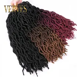 VERVES плетение Омбре Faux Locs Curly 20 дюймов 24 корни/упаковка Kanekalon Мягкие вязаные косы Dread Locs наращивание волос