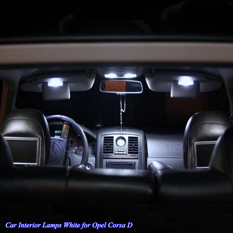 Car Parking LED Interior Lamps Kit HID White 6000K for Opel Corsa D