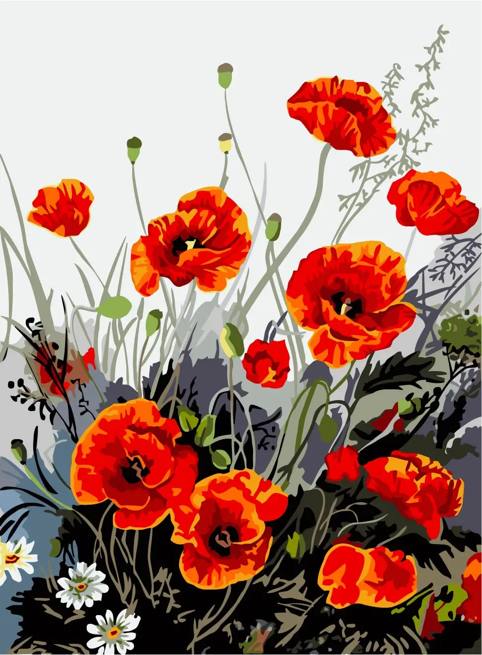 Online kopen wholesale rode papaver pictures uit china rode ... Woonkamer in bruin en rode