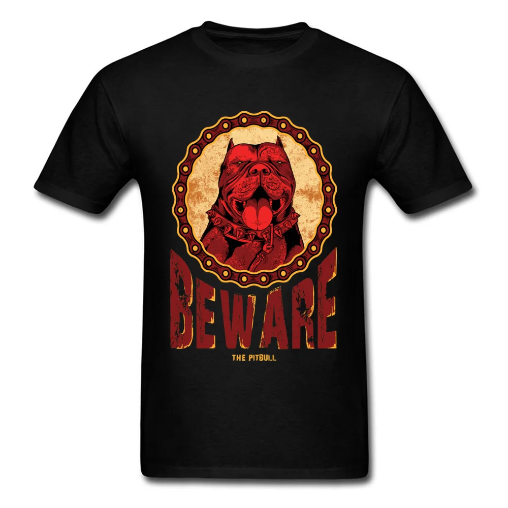 Men's Tshirts BEWARE THE PITBULL Gift Tops TShirt 100% Cotton T Shirts O Neck Hip Hop Tee
