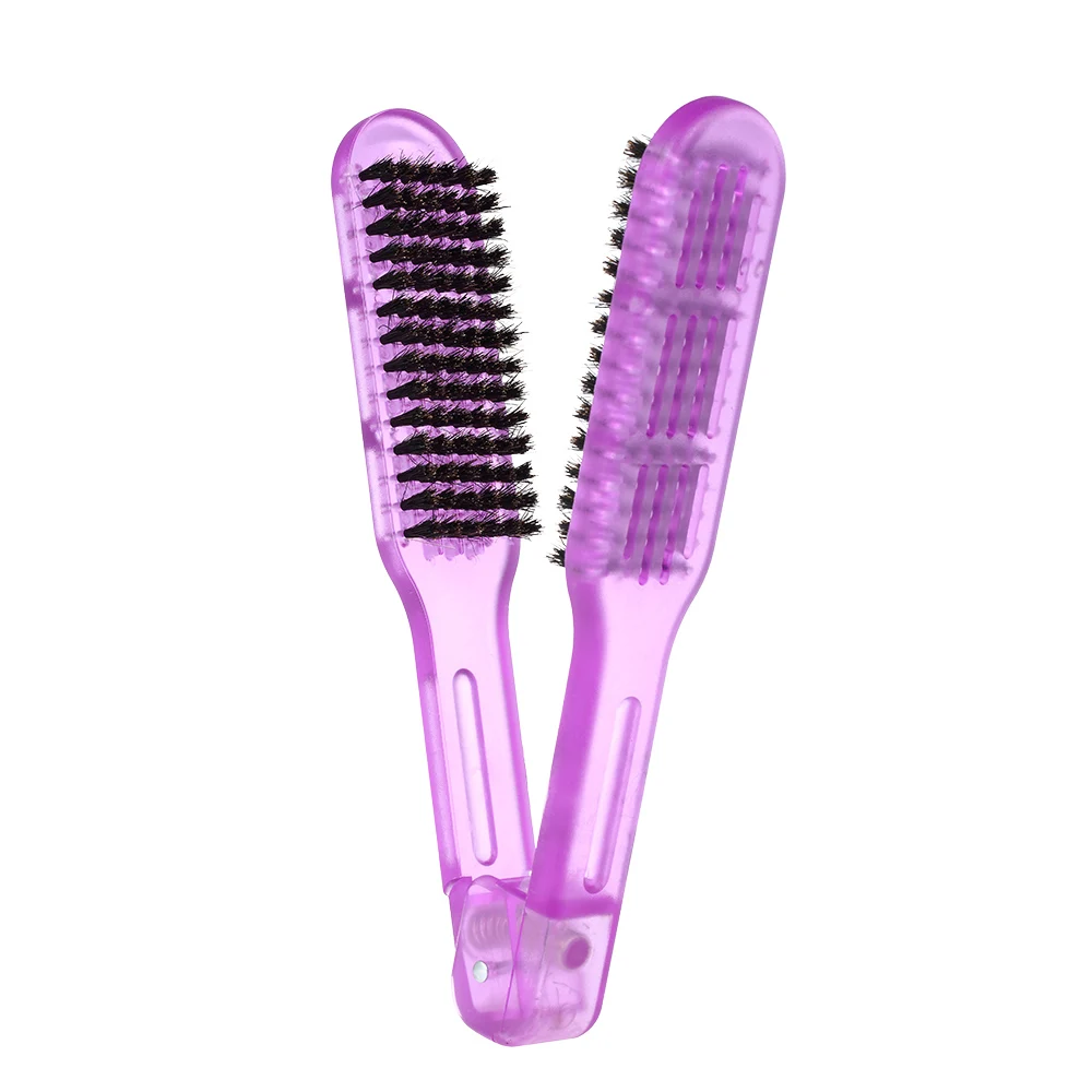 Hair Straightener Brushes Double Side V Shape Hair Comb Folding Hair Straightening Brush Salon