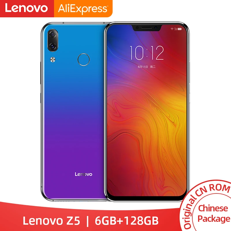 

Global Rom Lenovo Z5 6G 128GB Snapdragon 636 Octa Core Mobile Phone 19:9 Screen 6.2 Android 8.1 16MP 8MP Dual Rear Cam Cellphone