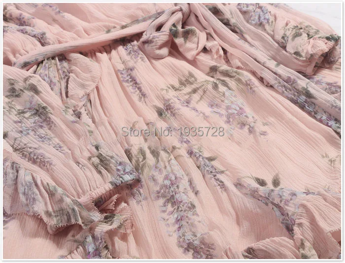 Осенняя Женская мода телесного цвета с цветочным принтом foully WHIMSY комбинезон на одно плечо с оборками эластичная талия с поясом длинные рукава