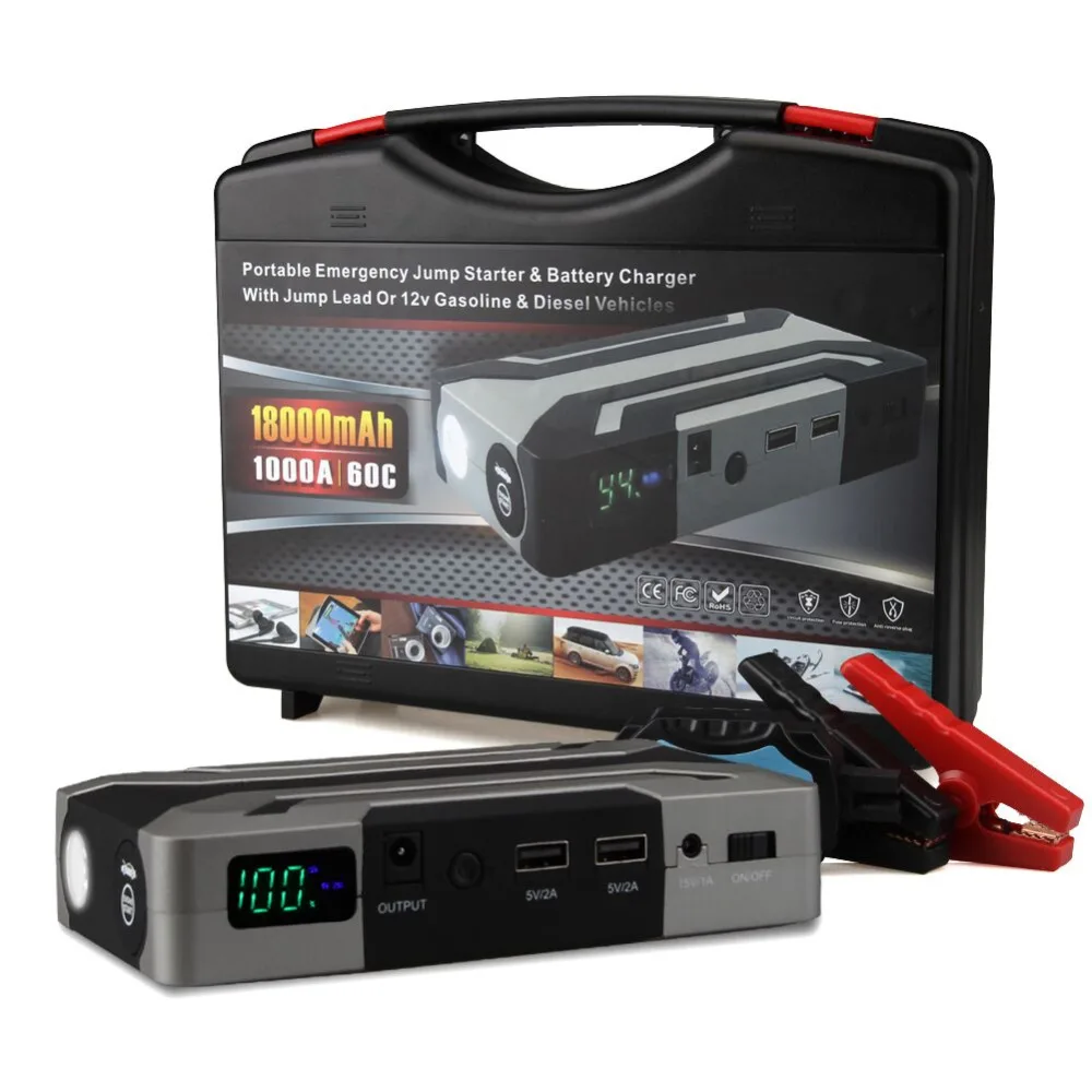 Стартер для автомобиля Rover Jump Starter, 14800 мА/ч, Дополнительный внешний аккумулятор, аварийный автомобильный аккумулятор, многофункциональный автоматический усилитель, источник питания, 1000 А, пиковый ток - Цвет: 1