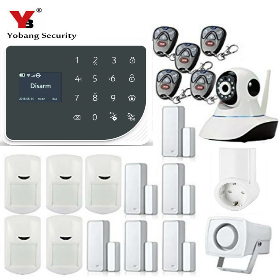 

YoBang Security ndroid IOS app remote control WIFI GSM two in one home security alarm system high quality gsm alarm system
