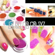 Цельный 12 цветов Модные украшение для ногтей лазерный светоотражающий Roe шарообразный стеклянный бисер порошок для ногтей художественные советы M525