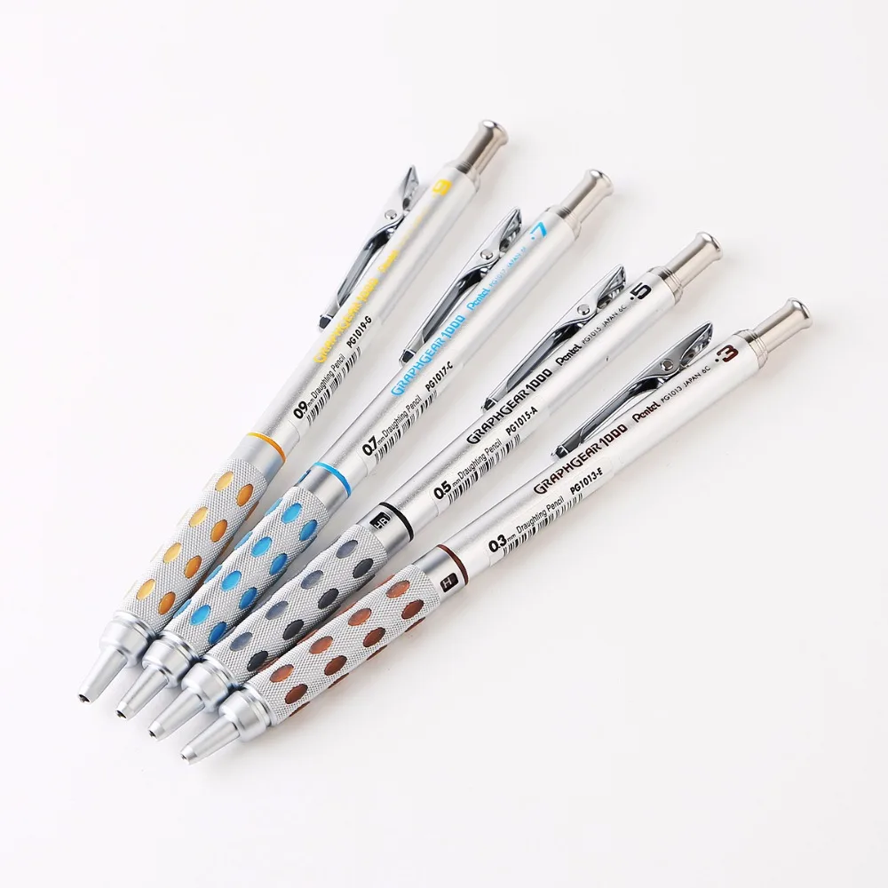 Pentel GRAPHGEAR1000 metal automatic pencil 0.5 0.3 0.7 0.9mm mechanical pencil drafting supplies Free shipping