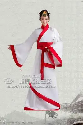 Новинка Hanfu женская одежда Черный Розовый Красный платок синие вышитые костюмы старинная одежда - Цвет: white color red edge