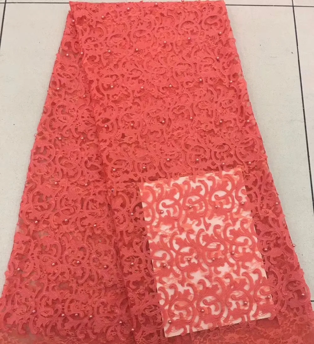 

2018 new beaded lace fabric, decorative lace chiffon fabric, bridal lace fabric