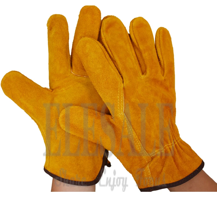 Новые перчатки сварщика из коровьей кожи, жаростойкие пожаробезопасные рабочие перчатки для сварки, переноски строителя, защита рук