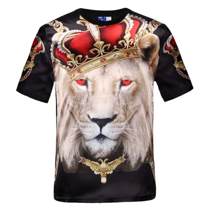 

2019 3D Animal Tiger lion head print Harajuku street fashion basic t shirt outwear casual tee shirt homme de marque sexy tops
