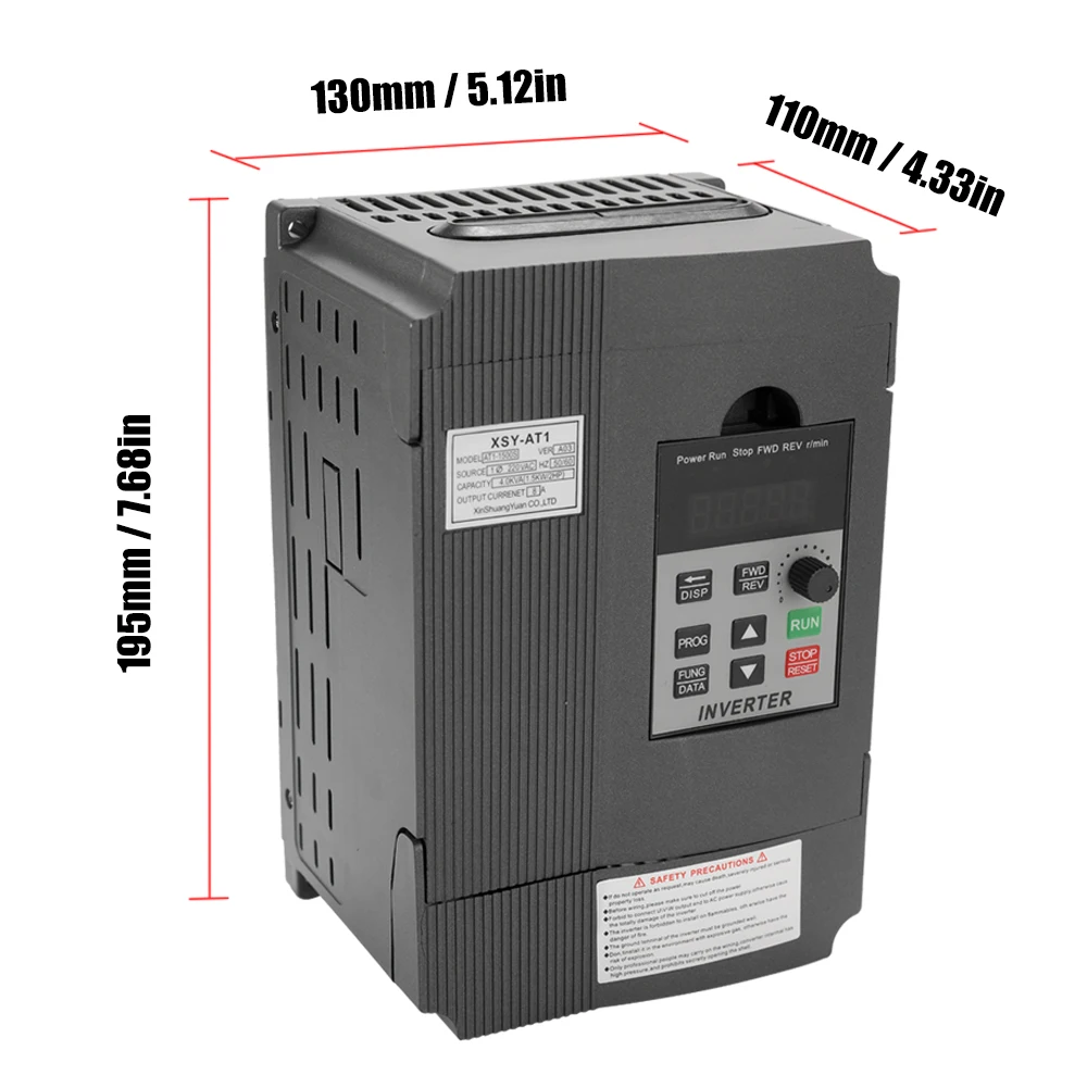 

Multifunctional VFD Frequency Speed Controller 1.5KW 12A 220V AC Motor Drive Single-Phase In Three-Phase Out Variable Inverter