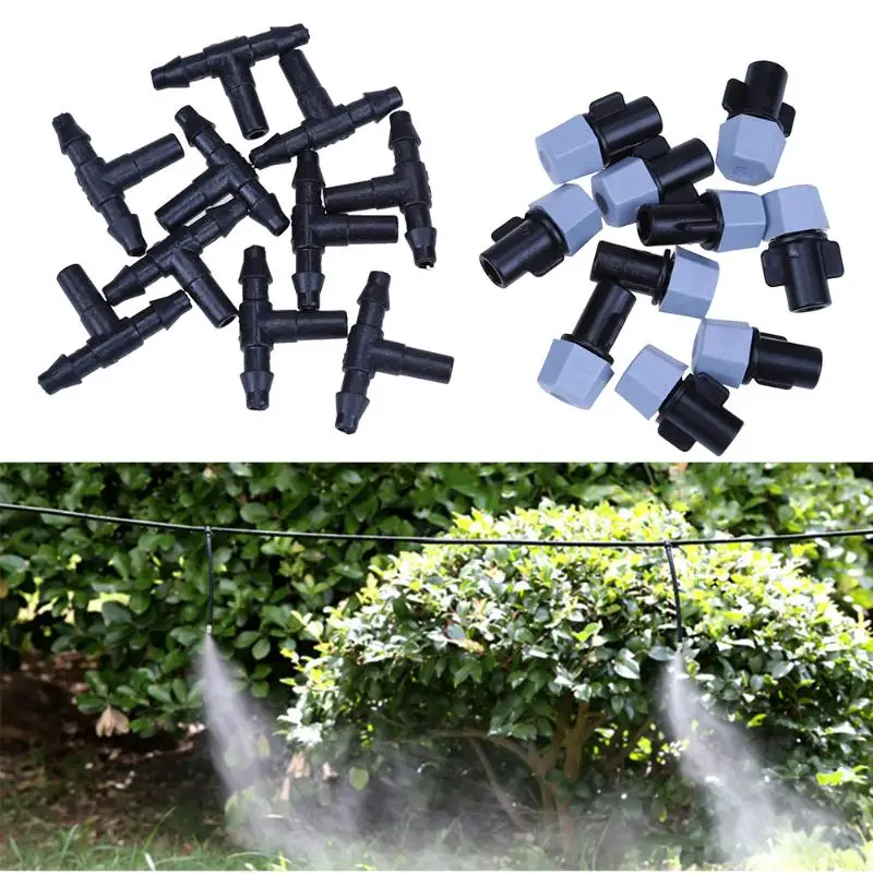 10pcs Mist Nozzles Tee Adjustable Garden Sprayer Sprinkler Heads
