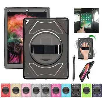 

XSKEMP For iPad mini 4 7.9 A1538 A1550 Kids Safe Shockproof Heavy Duty Silicone+PC Kickstand Case w/ Wrist+Shoulder Strap Shell