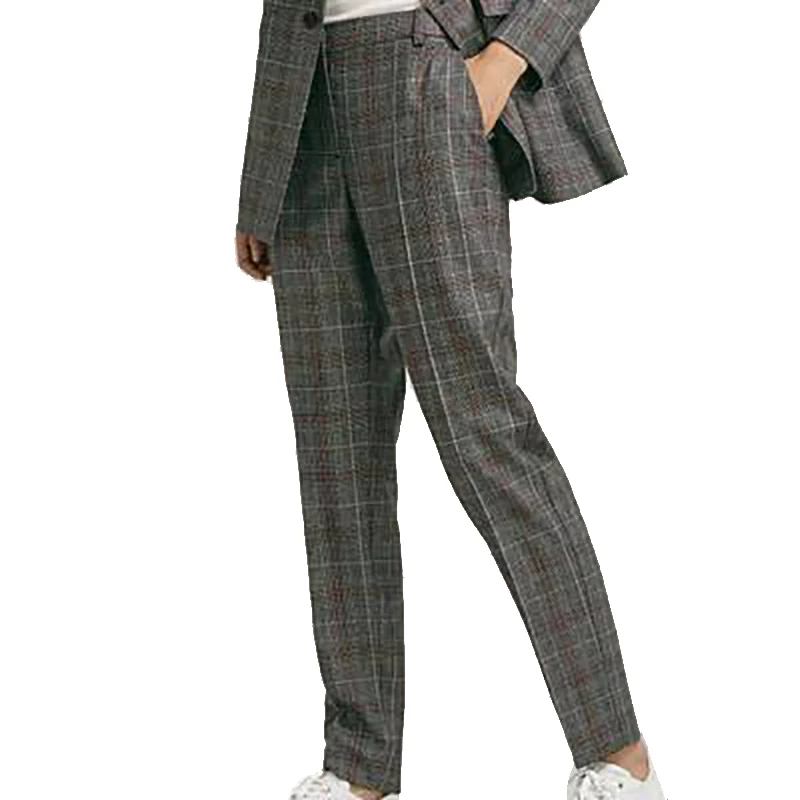 

Work Pant Suits OL 2 Piece Sets Double Breasted Platz Jacket 2019 Trousers Suit Women Set Feminino Spring costume femme
