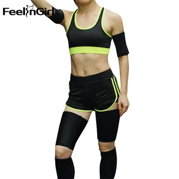 

FeelinGirl Women Support Knee Thin Elastic stockings Compression Burn Fat Calf Shaper-E