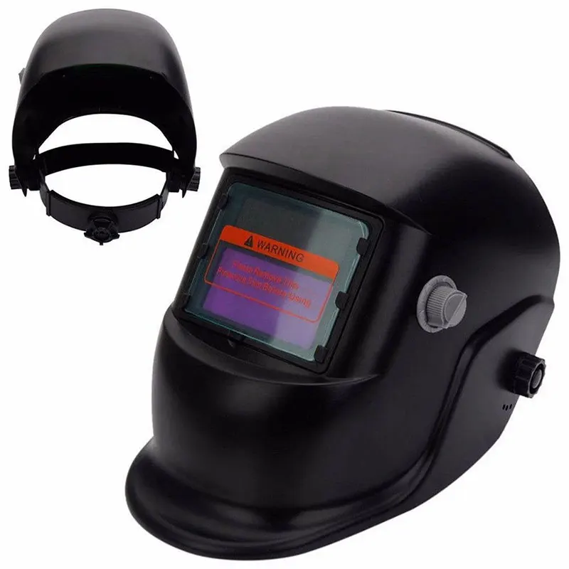 Welding Helmet Welder Mask Shade Adjustment Arc Tig Mig Solar Auto Darkening Black 60mAH Lithium Battery Sparkproof Grinding