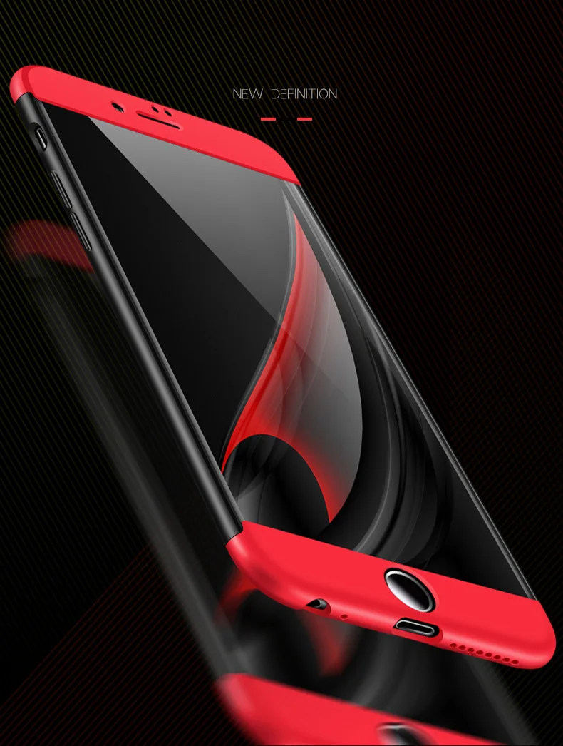 360 градусов Полная задняя крышка для iPhone 8 Plus чехол 3 в 1 Жесткий ПК Защитный