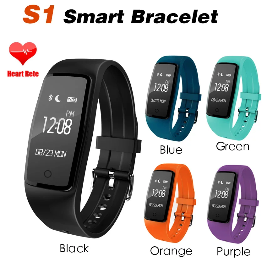 

S1 Smart Bracelet Sleep Alarm Call Heart Rate Reminder Activity Fitness Tracker Fitness Bracelet Pedometer For Android iphone