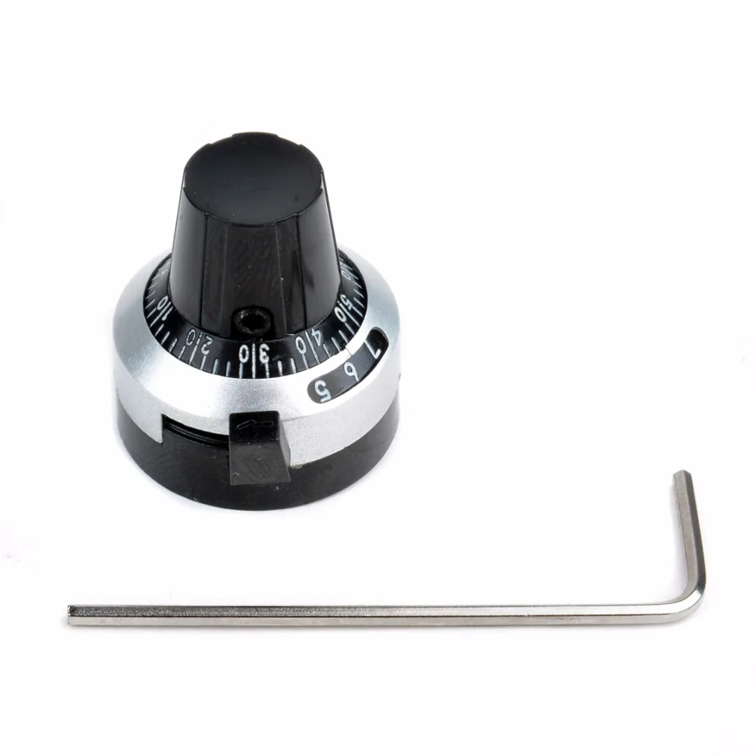 Mayitr Precision Adjustable Potentiometer 10K Ohm 10 Turn Potentiometer with Wrench Nut Counting Dial Rotary Knob 2pcs Washers