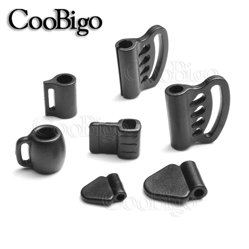 

25pcs Cord Bells Sliding Rope Cord Ends Lock Stopper For Paracord 550 Clothing Backpack Straps Webbing Bag Parts Accessories