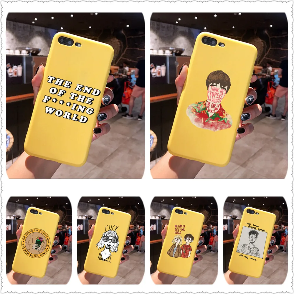 The End of the Fing World Candy Color TPU Case phone For iphoneX 7 8 XS XR XSMAX Red Yellow purple Cover