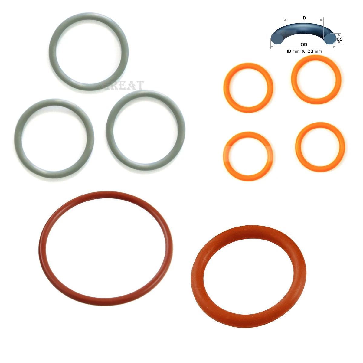Rings DINGGUANGHE CS2.65mm EPDM O Ring ID 47.5/50/51.5/53/54.5/56.5x2.65mm O-Ring Gasket Seal Exhaust Mount Rubber Insulator Grommet 50PCS ORING Gasket Size : ID51.5x2.65mm 