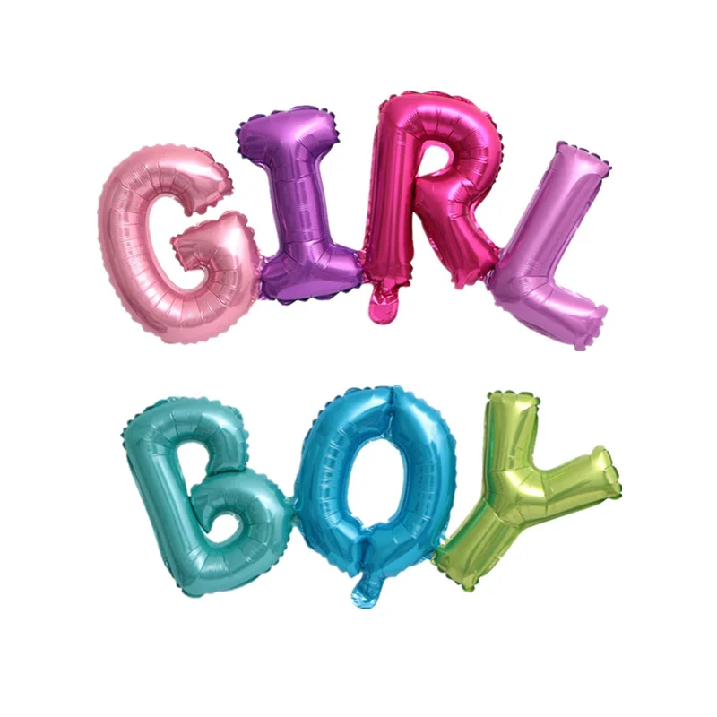 

Gradient Colorful Boy Girl Letter Foil Balloon Baby Shower Boy Girl Helium Balloons Gender Reveal Party Decoration Air Balloons