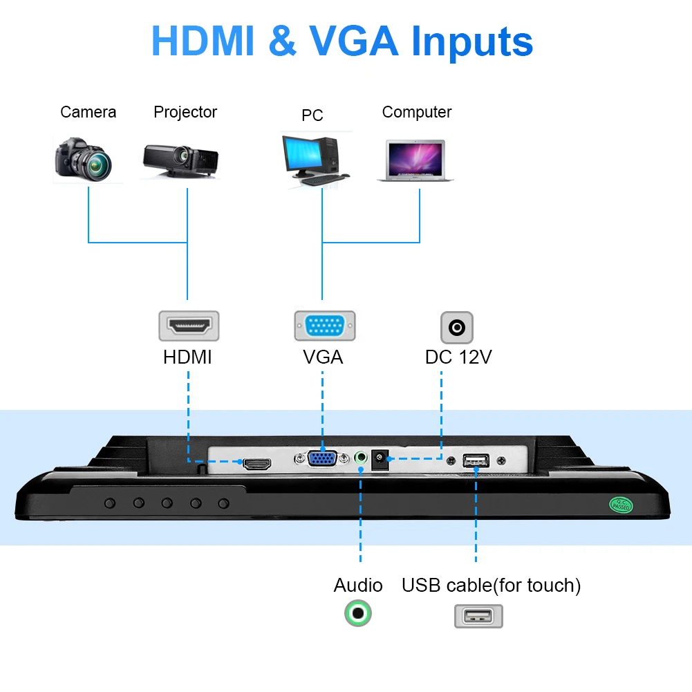 Eyoyo 15 дюймовый монитор с сенсорным экраном HDMI/VGA СВЕТОДИОДНЫЙ монитор дисплей 1024*768 промышленное оборудование компьютер ноутбук для POS системы