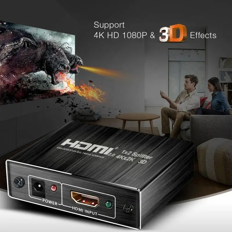 ProAV 4K 60Hz(YUV 4:2:0) UHD HDMI сплиттер 2,0 1x2 HDMI 2,0 сплиттер Поддержка HDCP 1,4 HDR разветвитель HDMI 2,0 4K HDMI2.0 сплиттер