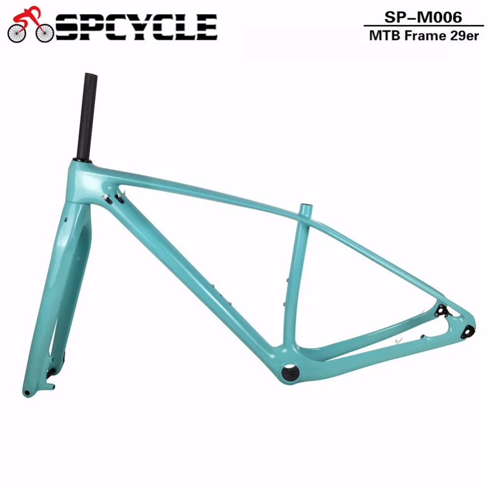 Clearance Spcycle 29er Full Carbon MTB Mountain Bike Frame & Rigid Forks 29er MTB Bicycle Carbon Frameset Thru Axle 142*12mm & 100*15mm 2