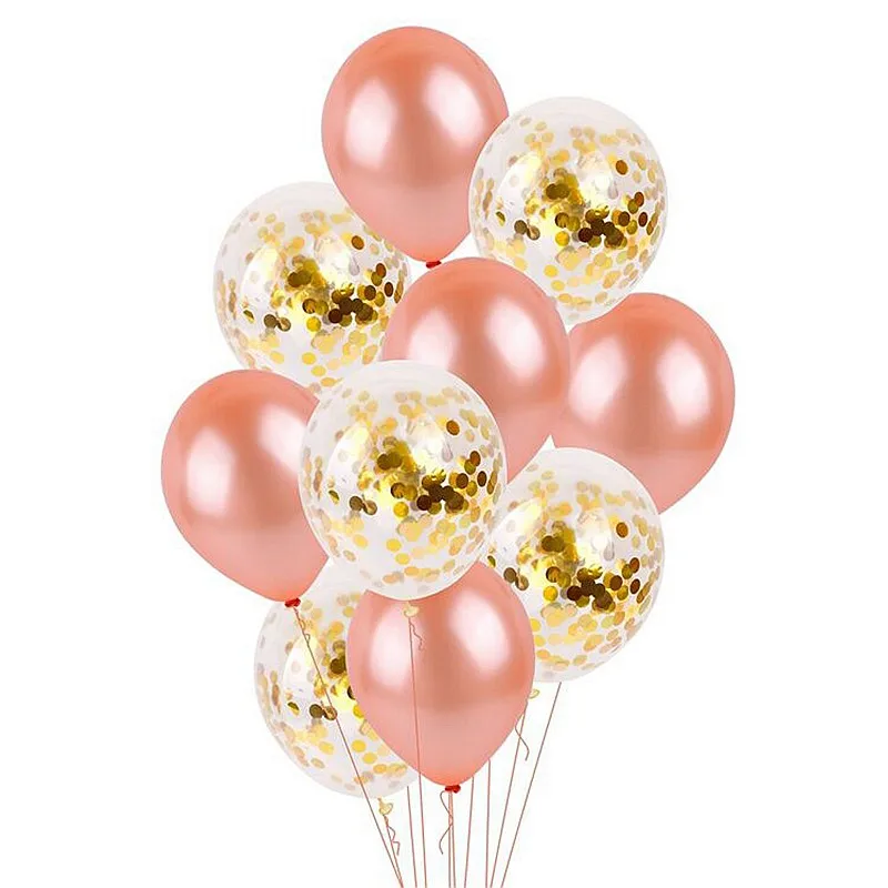 10 шт 12 дюймов RoseGold много воздушных шаров с днем рождения гелиевые воздушные шары
