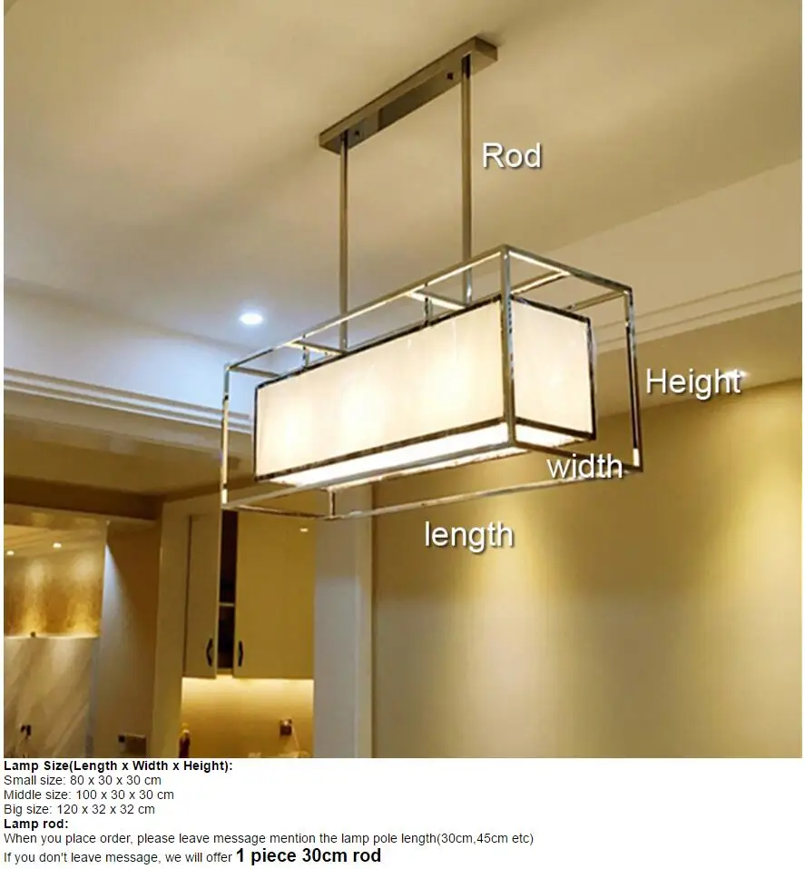 Oblong rectangle long Stainless steel chandelier light lamp fabric ... Oblong rectangle long Stainless steel chandelier light lamp fabric ...