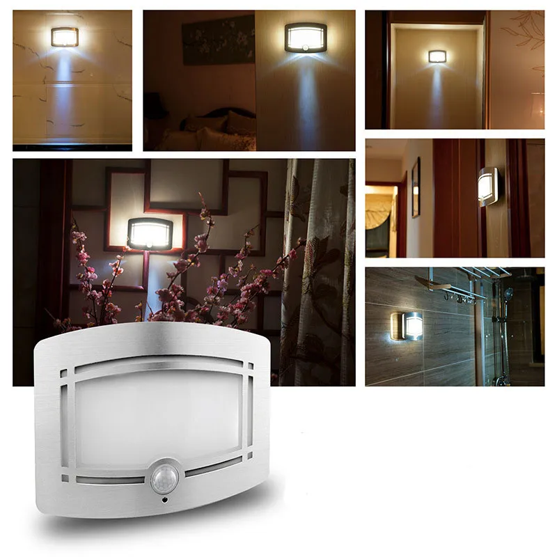 Ночник с датчиком движения светильник с датчиком управления Светодиодный настенный ночной Светильник для внутренней спальни декоративная лампа батарейный шкаф лампы для шкафа