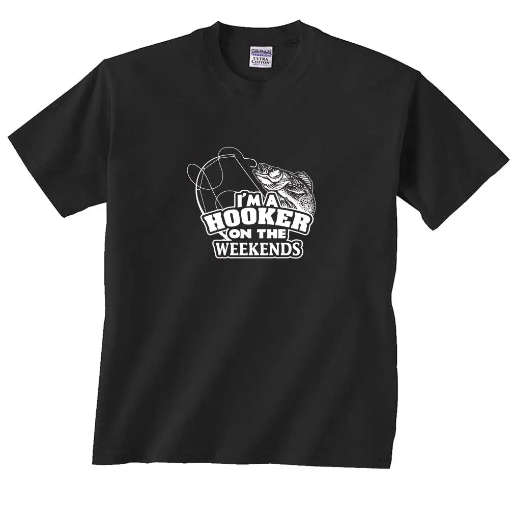 I'm a Hooker на выходных Walleye футболка для рыбалки крутая Повседневная Мужская