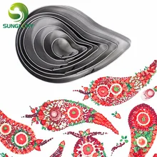 DIY 7 шт из нержавеющей стали цветочные ножи для цветов Набор Пейсли шаблон печенья резак Сахар ремесло помадка форма торта украшения инструменты