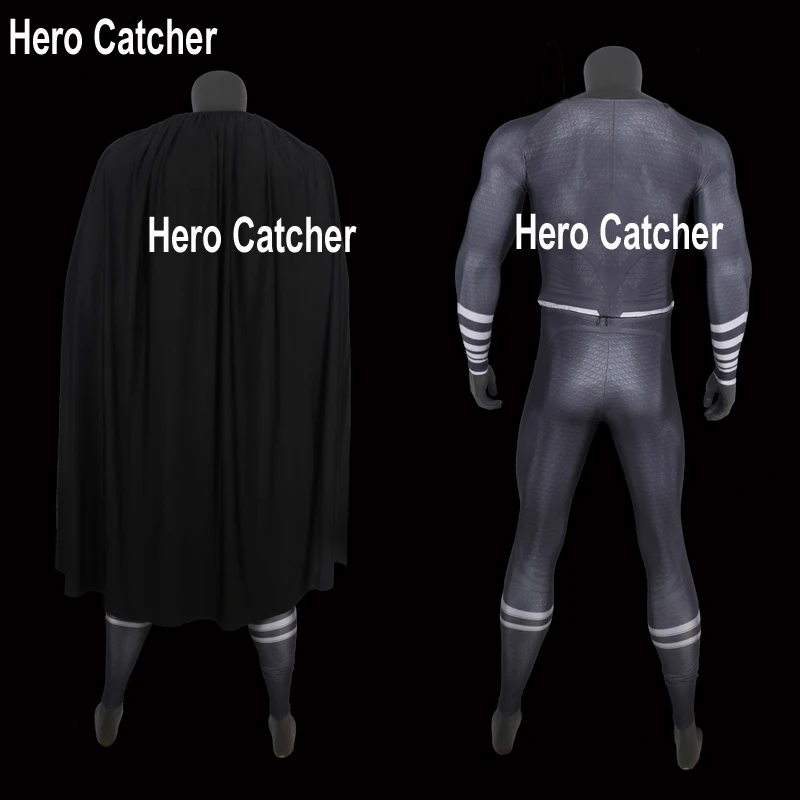 Герой Catcher-4, высокое качество, черный костюм супермена для косплея, мышечный оттенок, черный костюм Супермена