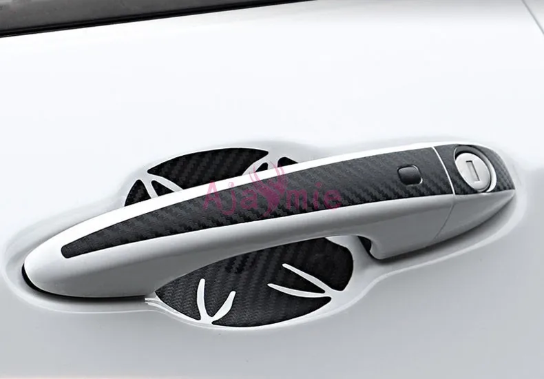 Car Styling Carbon Fiber Color Door Handle and Bowl insert Sticker Film With Smart Hole 2017 2018 For Jeep Compass Accessories | Автомобили
