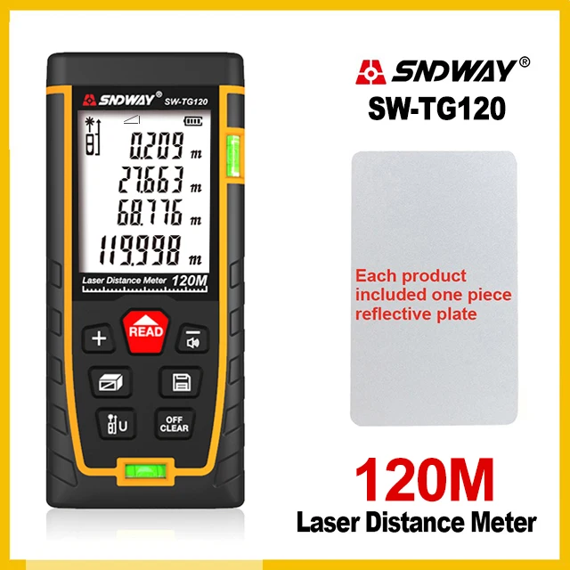 SNDWAY Double Horizontal bubble New Rangefinder range finder Laser Distance Meter Range Hand Tool Device SW-TG50 70 100 120
