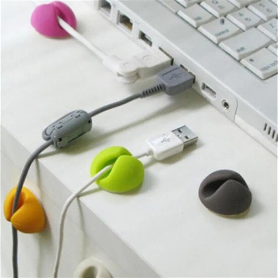 

10pcs/Wire retainer Round Clip Cable Winder lot Earphone Wire Cord Holder Organizer Protector Computer USB Network Management