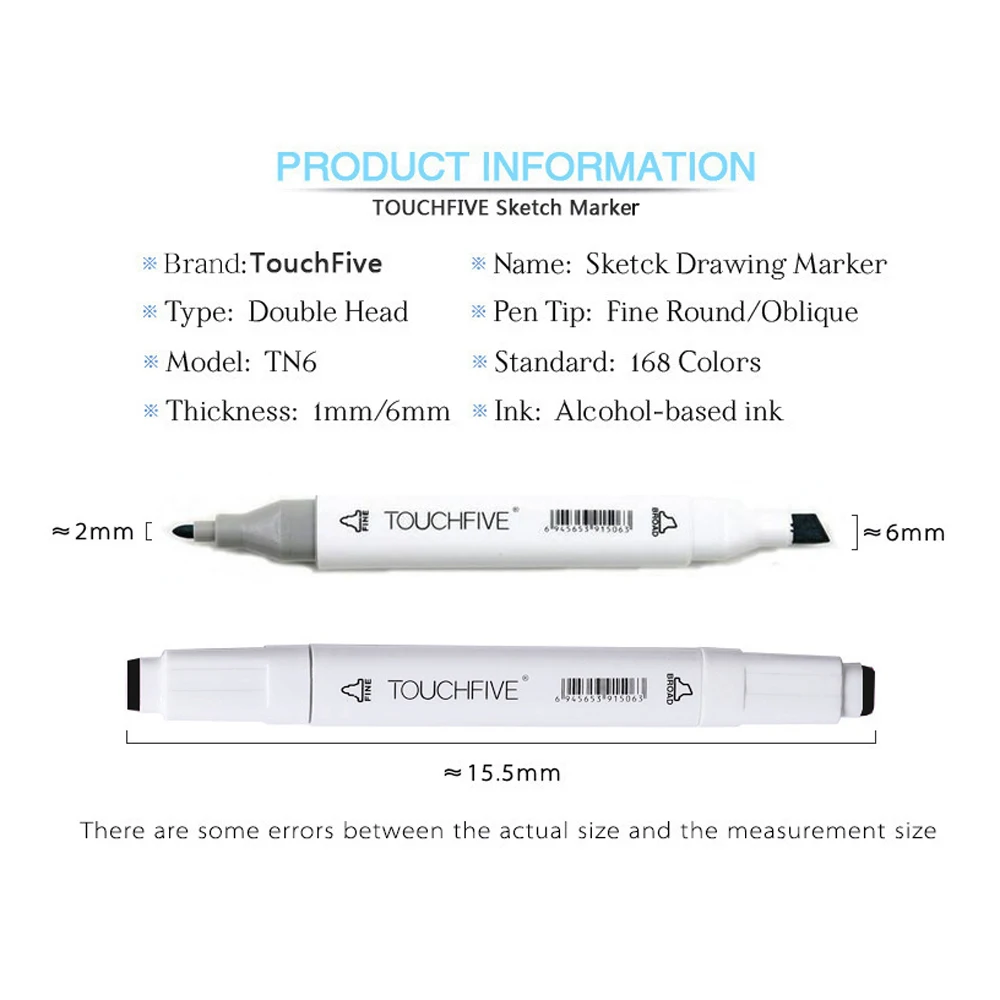 1 шт. TouchFive опционально 168 цветов эскизные маркеры на спиртовой основе маркеры цветной маркер набор художественные принадлежности ручка для школы