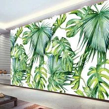 Пользовательские фото обои юго Восточной Азии тропический дождь лес зеленый лист банана Гостиная Декор для ресторана настенные фотообои ткань