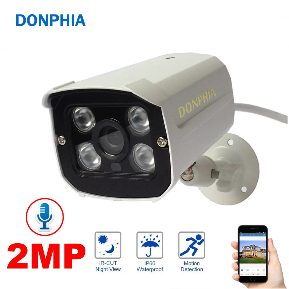 Voice Recording IP Camera Audio with Microphone 1080P Voice 2MP