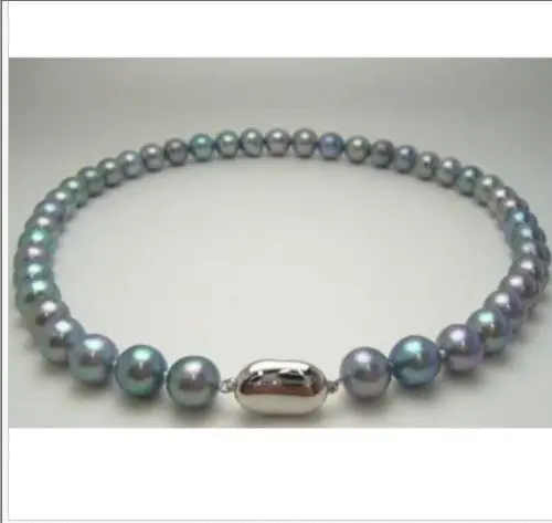 

Jewelr 004900 9-10mm natural south seas gray pearl necklace