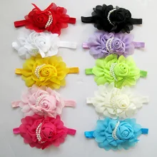 Baby Hair Bands Hairband Ribbon Pearl Baby Girls Flowers Headband Kids Hair Accessories Headwear