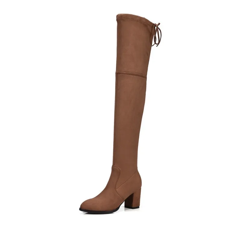 The new foreign trade in the fall and winter of point show thin knee-high boots coarse 43 female boots with 40-1103