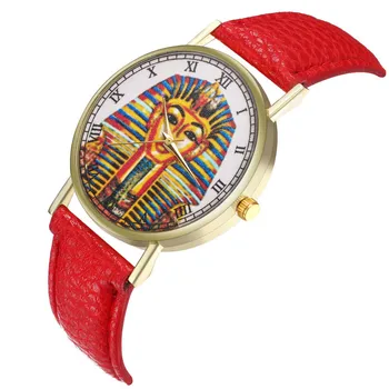 

FUNIQUE Women Analog Clock Couple Watches Women Brand Egyptian Pharaoh Dress Ladies Watches Leather Luxury Wrist Watch Hour