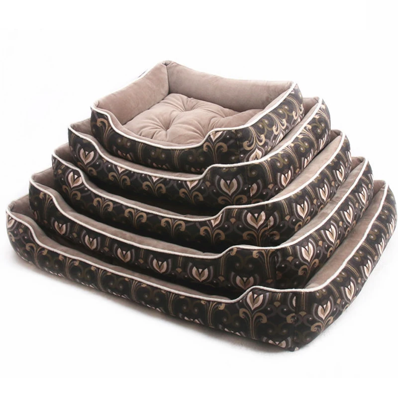 Новая весенняя большая корзина для собак с принтом для маленькой большой собаки Диван-кровать с отдельной подушкой коврик кошка бульдог спальный диван для четырех сезонов