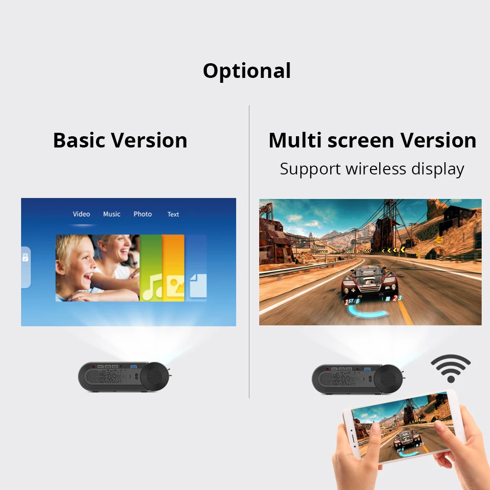  720P 1080P LED Portable Micro Home Theater HD Mini Projector BYINTEK SKY K9 (Optional Multi-Screen  - 33059061347